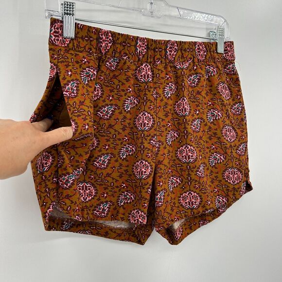 MADEWELL Brown Purple Floral Paisley Lightweight Pull On Casual Shorts Size XS - Picture 3 of 5